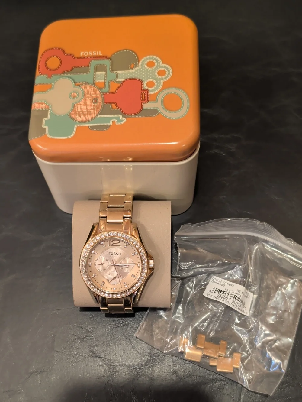 Fossil Riley Multifunction Rose Gold-Tone Stainless Steel Watch (ES2811) NEW